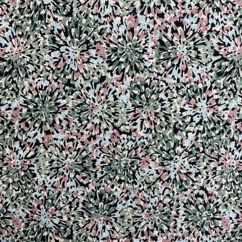 Printed Viscose CHLOE Anthracite / Green Multicolored